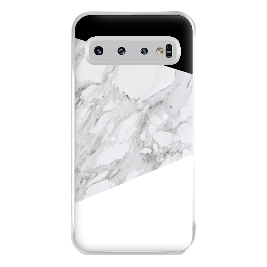 White, Black and Marble Pattern Phone Case for Galaxy S10 Plus