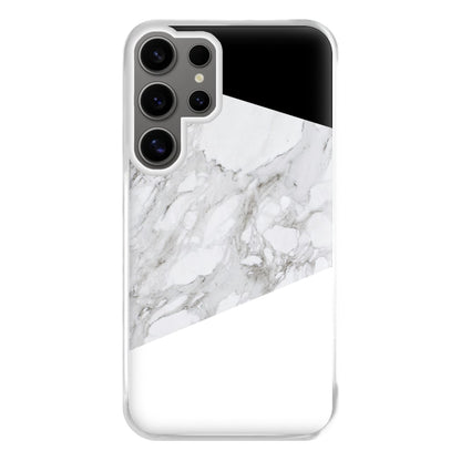 White, Black and Marble Pattern Phone Case for Galaxy S24 Ultra