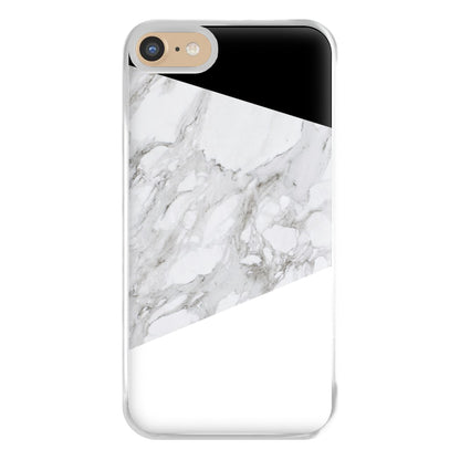 White, Black and Marble Pattern Phone Case for iPhone 6 / 7 / 8 / SE