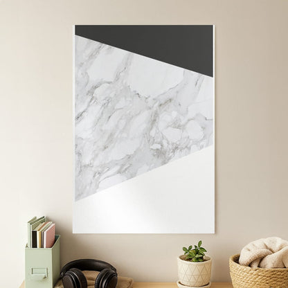 White, Black and Marble Pattern Poster