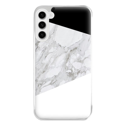 White, Black and Marble Pattern Phone Case for Galaxy S23FE