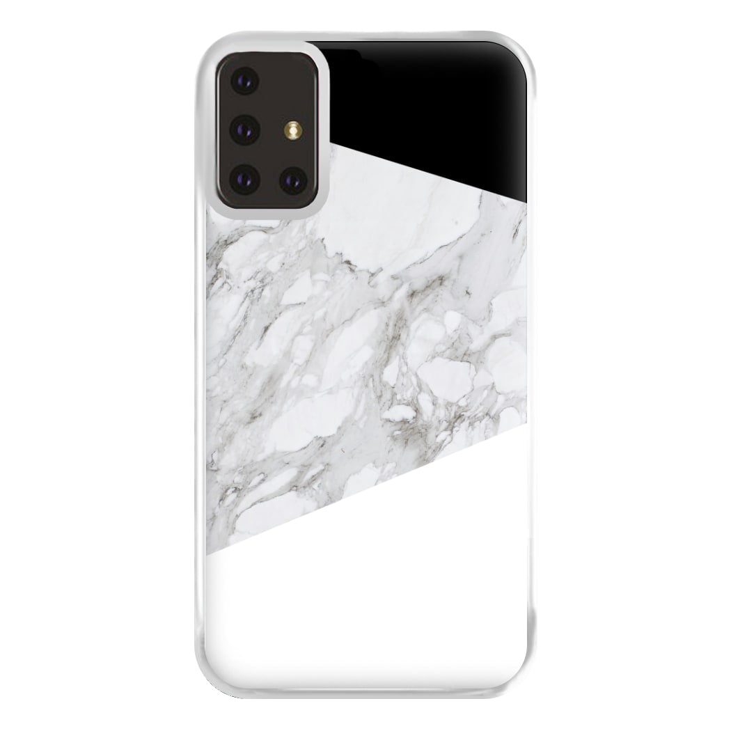 White, Black and Marble Pattern Phone Case for Galaxy A71