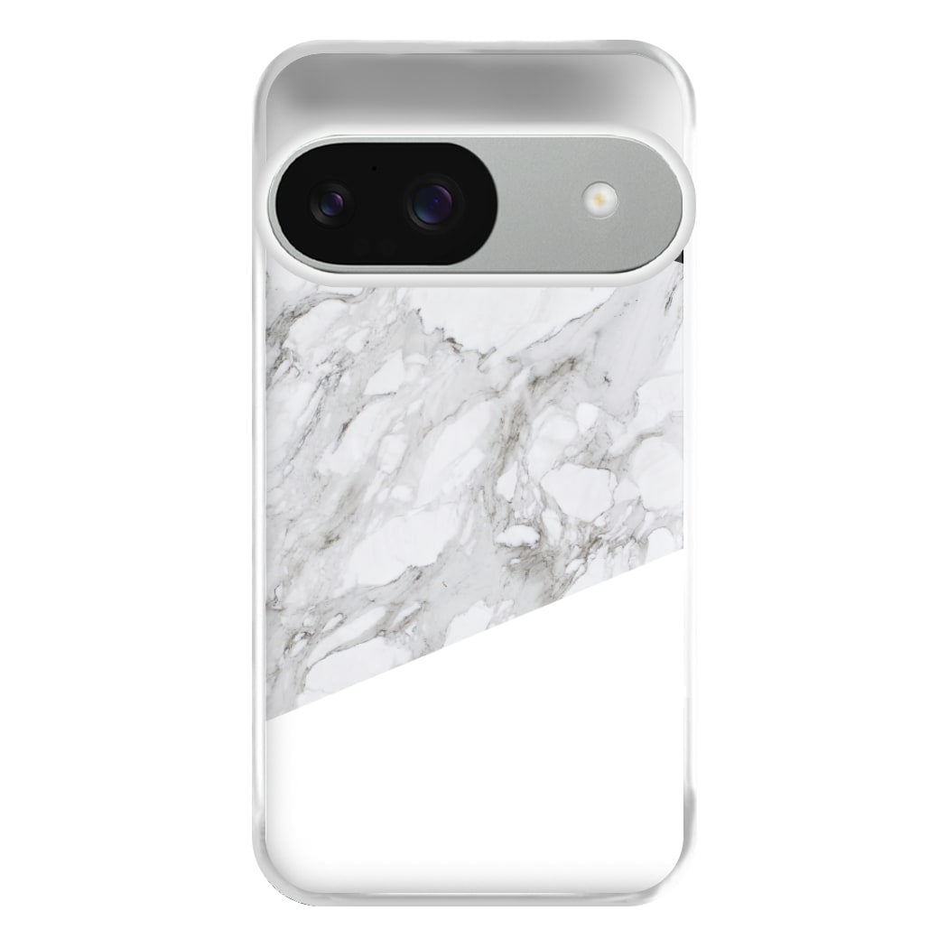 White, Black and Marble Pattern Phone Case for Google Pixel 9 / 9 Pro