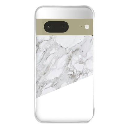 White, Black and Marble Pattern Phone Case for Google Pixel 7a