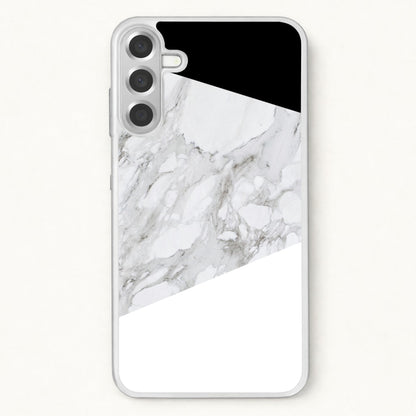 White, Black and Marble Pattern Phone Case for Galaxy A57