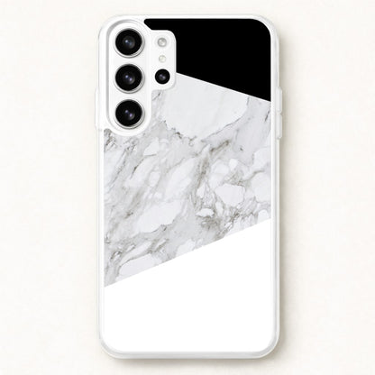 White, Black and Marble Pattern Phone Case for Galaxy S26 Ultra