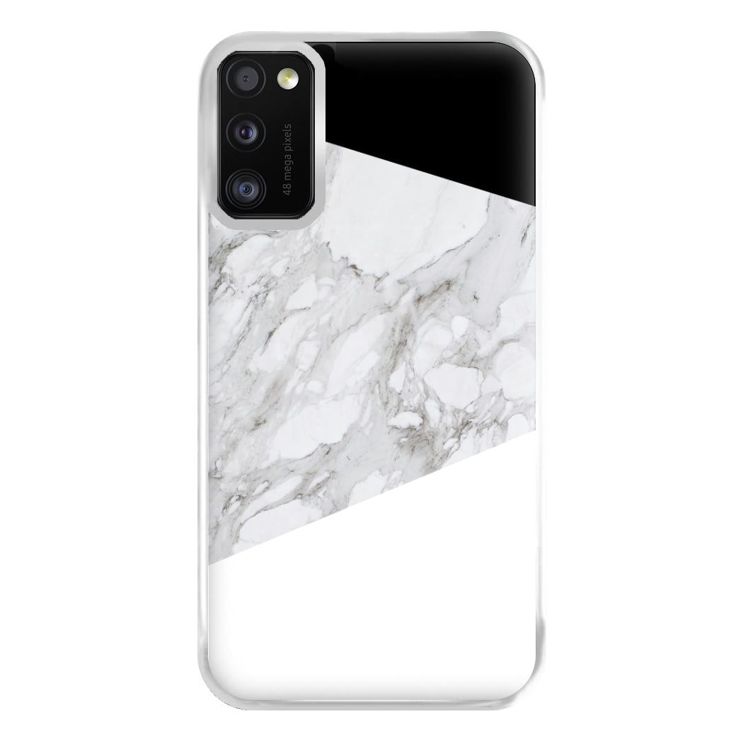 White, Black and Marble Pattern Phone Case for Galaxy A41