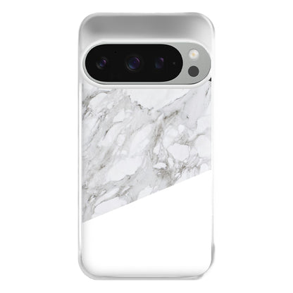 White, Black and Marble Pattern Phone Case for Google Pixel 9 Pro XL