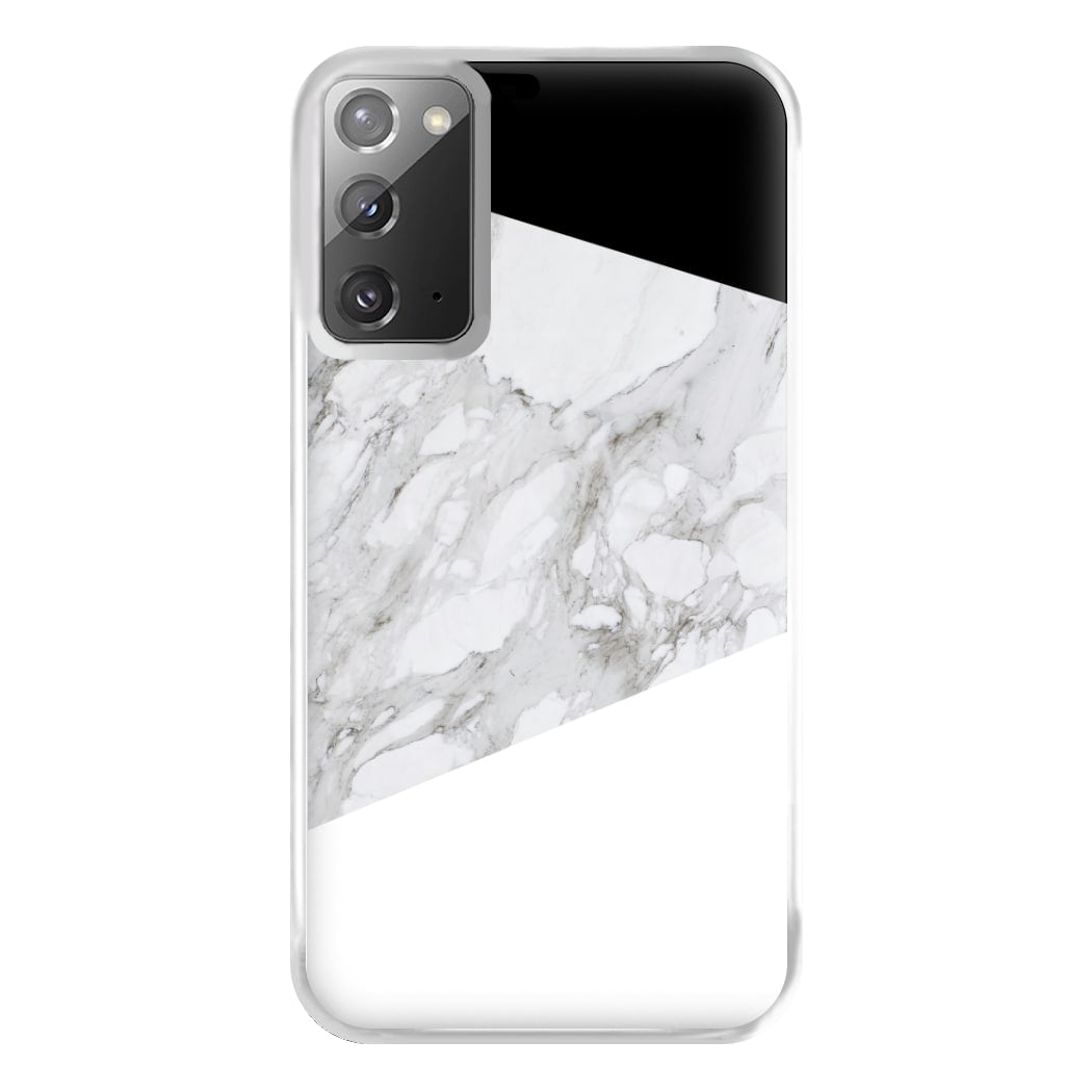 White, Black and Marble Pattern Phone Case for Galaxy Note 20 Ultra