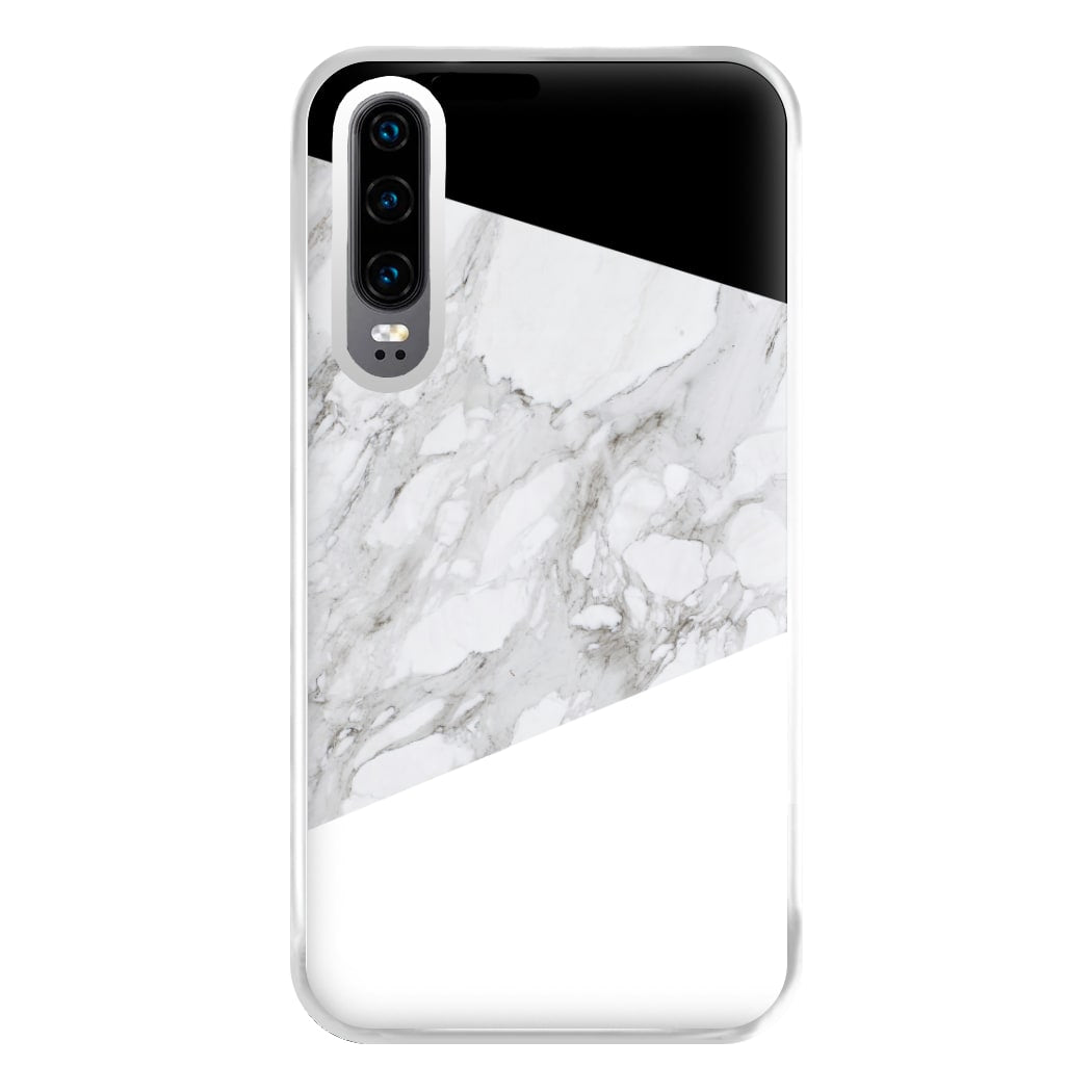 White, Black and Marble Pattern Phone Case for Huawei P30