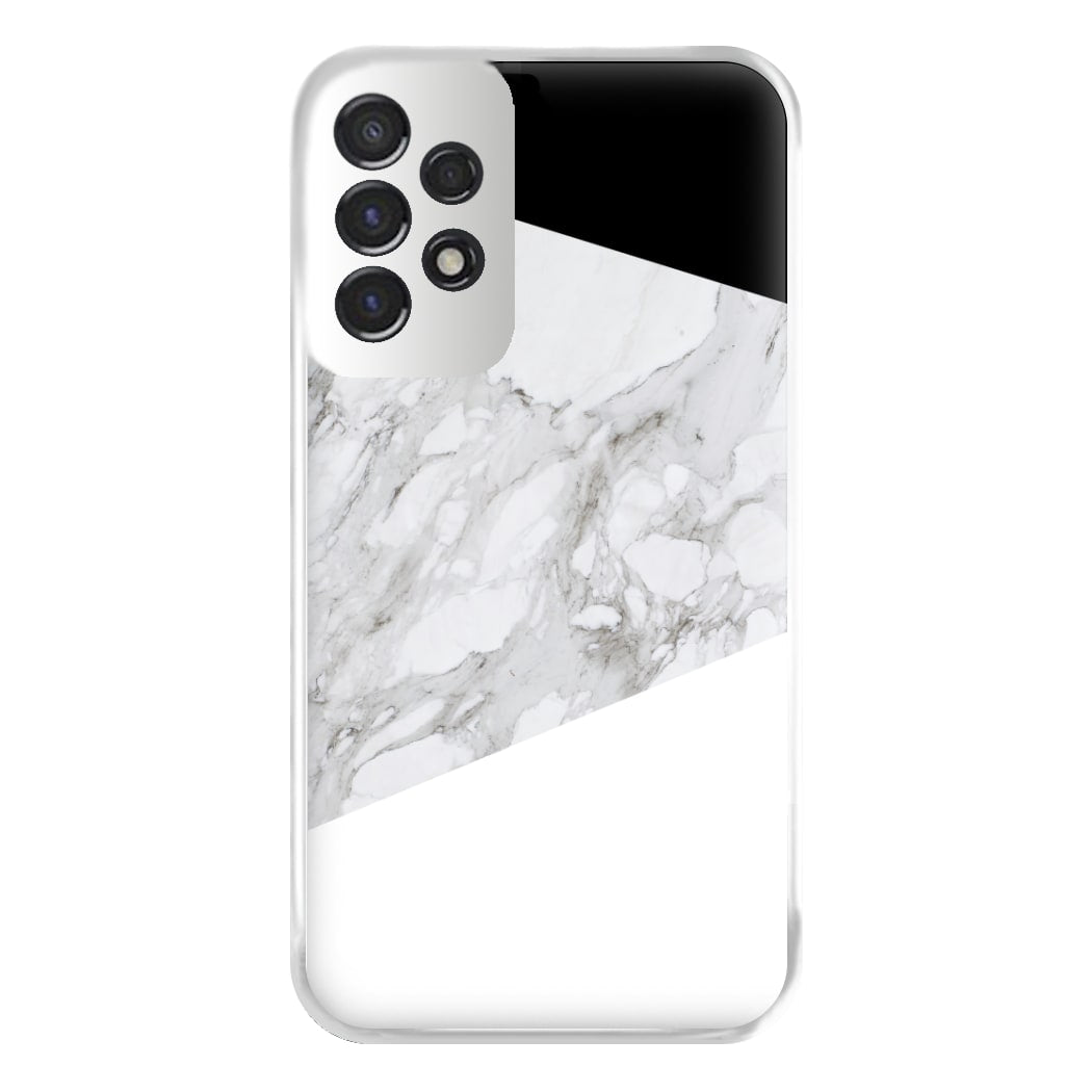 White, Black and Marble Pattern Phone Case for Galaxy A53