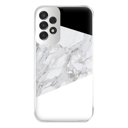 White, Black and Marble Pattern Phone Case for Galaxy A53