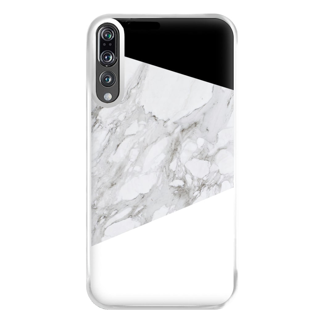 White, Black and Marble Pattern Phone Case for Huawei P20 Pro