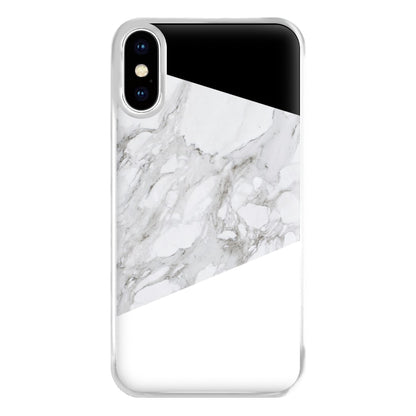 White, Black and Marble Pattern Phone Case for iPhone XS Max