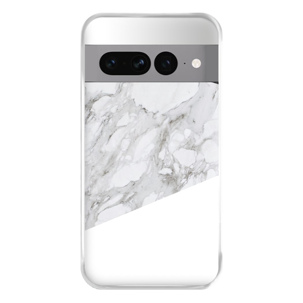 White, Black and Marble Pattern Phone Case for Google Pixel 7 Pro