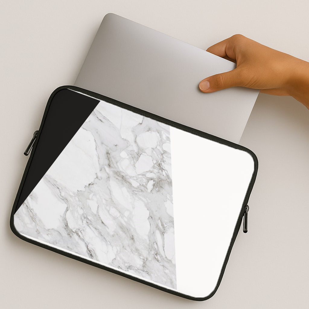 White, Black and Marble Pattern MacBook Case