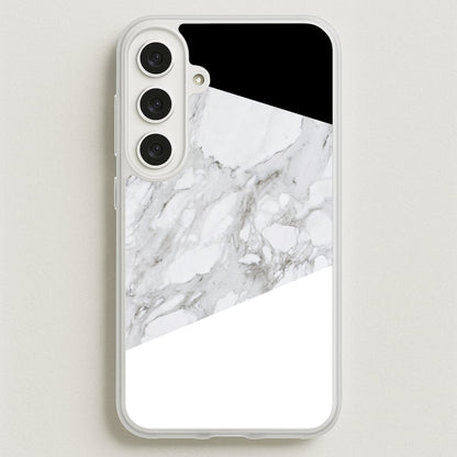 White, Black and Marble Pattern Phone Case for Galaxy S25FE