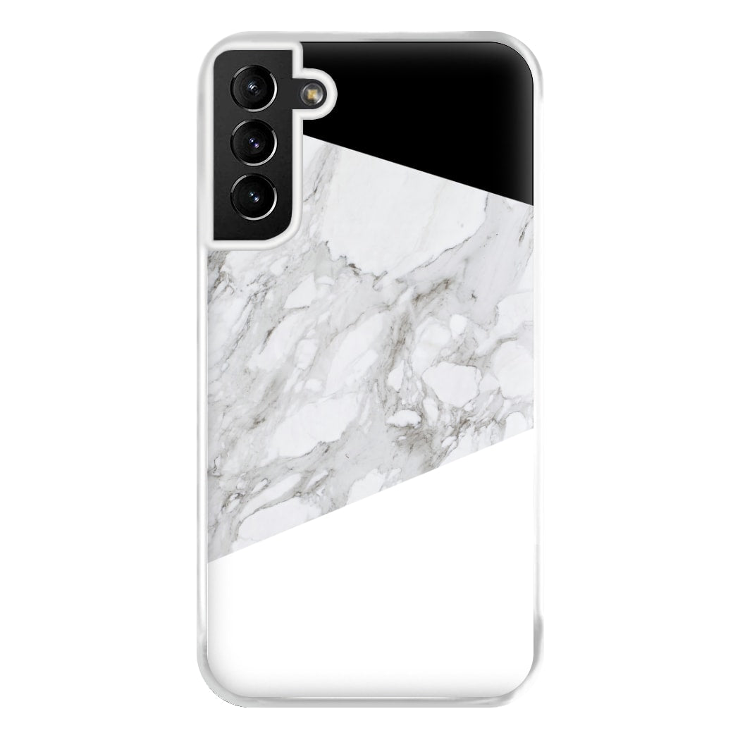 White, Black and Marble Pattern Phone Case for Galaxy S21 Plus