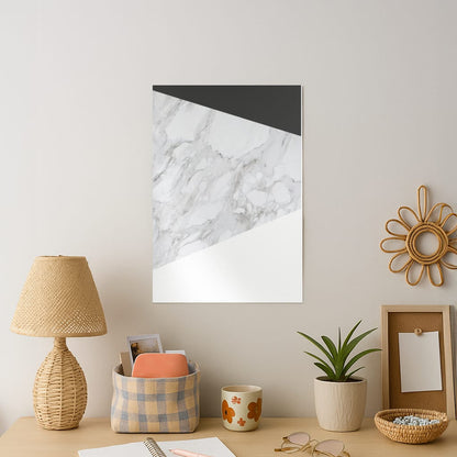 White, Black and Marble Pattern Art Print