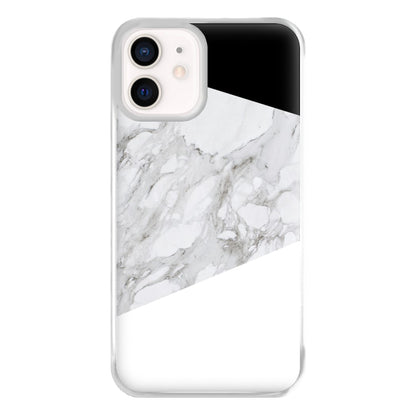 White, Black and Marble Pattern Phone Case for iPhone 13 Mini