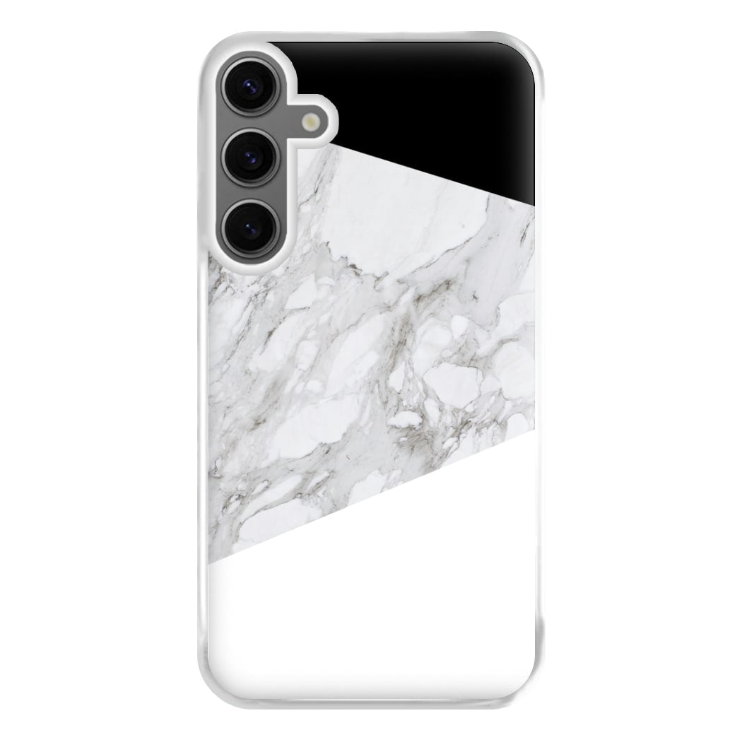 White, Black and Marble Pattern Phone Case for Galaxy S24FE