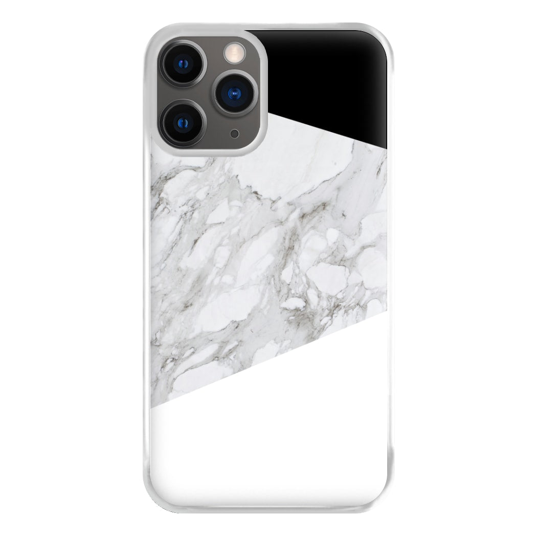 White, Black and Marble Pattern Phone Case for iPhone 12 Pro Max