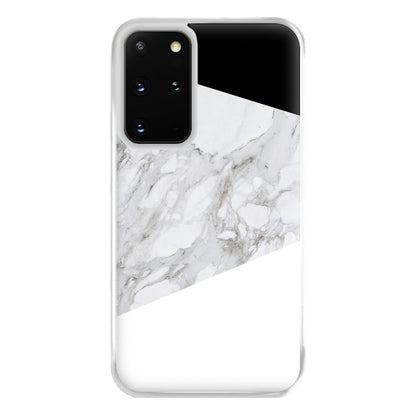 White, Black and Marble Pattern Phone Case for Galaxy S20 Plus