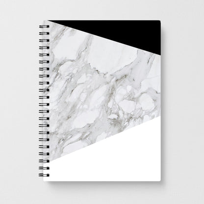White, Black and Marble Pattern Notebook - Fun Cases