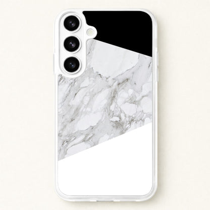 White, Black and Marble Pattern Phone Case for Galaxy S26