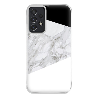 White, Black and Marble Pattern Phone Case for Galaxy A52 / A52s