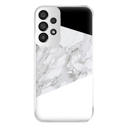 White, Black and Marble Pattern Phone Case for Galaxy A33