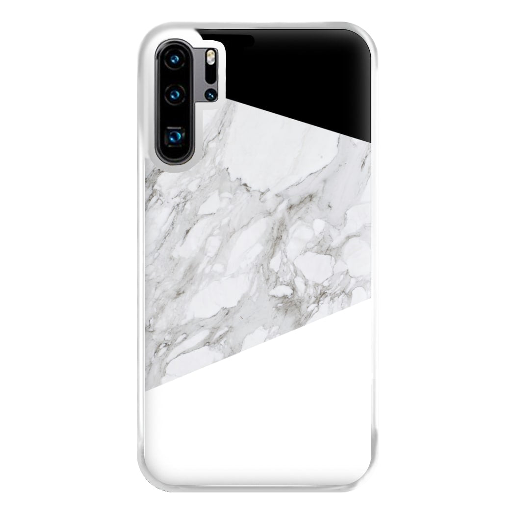 White, Black and Marble Pattern Phone Case for Huawei P30 Pro