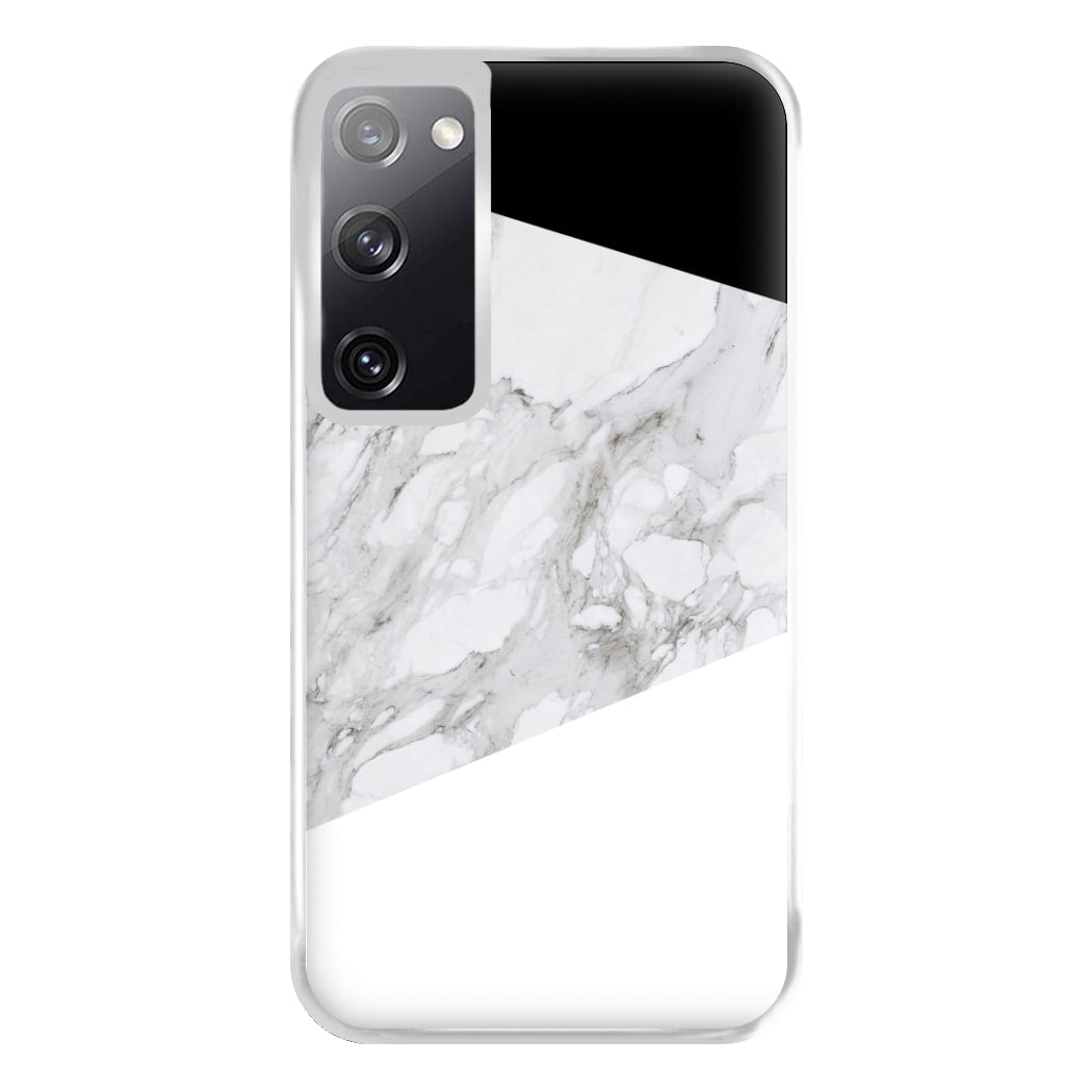 White, Black and Marble Pattern Phone Case for Galaxy S20