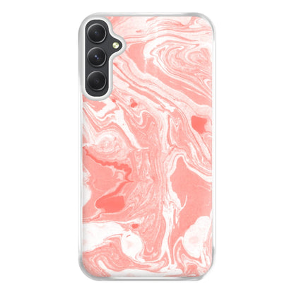 Pink Swirly Marble Phone Case for Galaxy A34