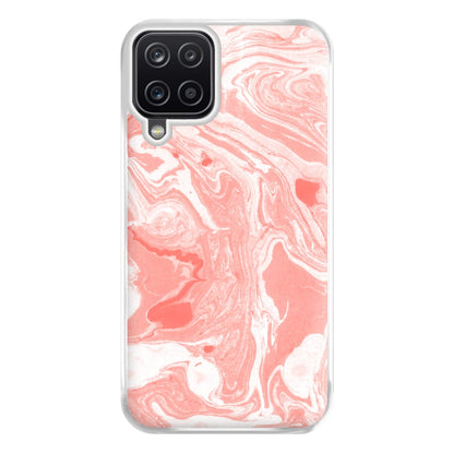 Pink Swirly Marble Phone Case for Galaxy A12