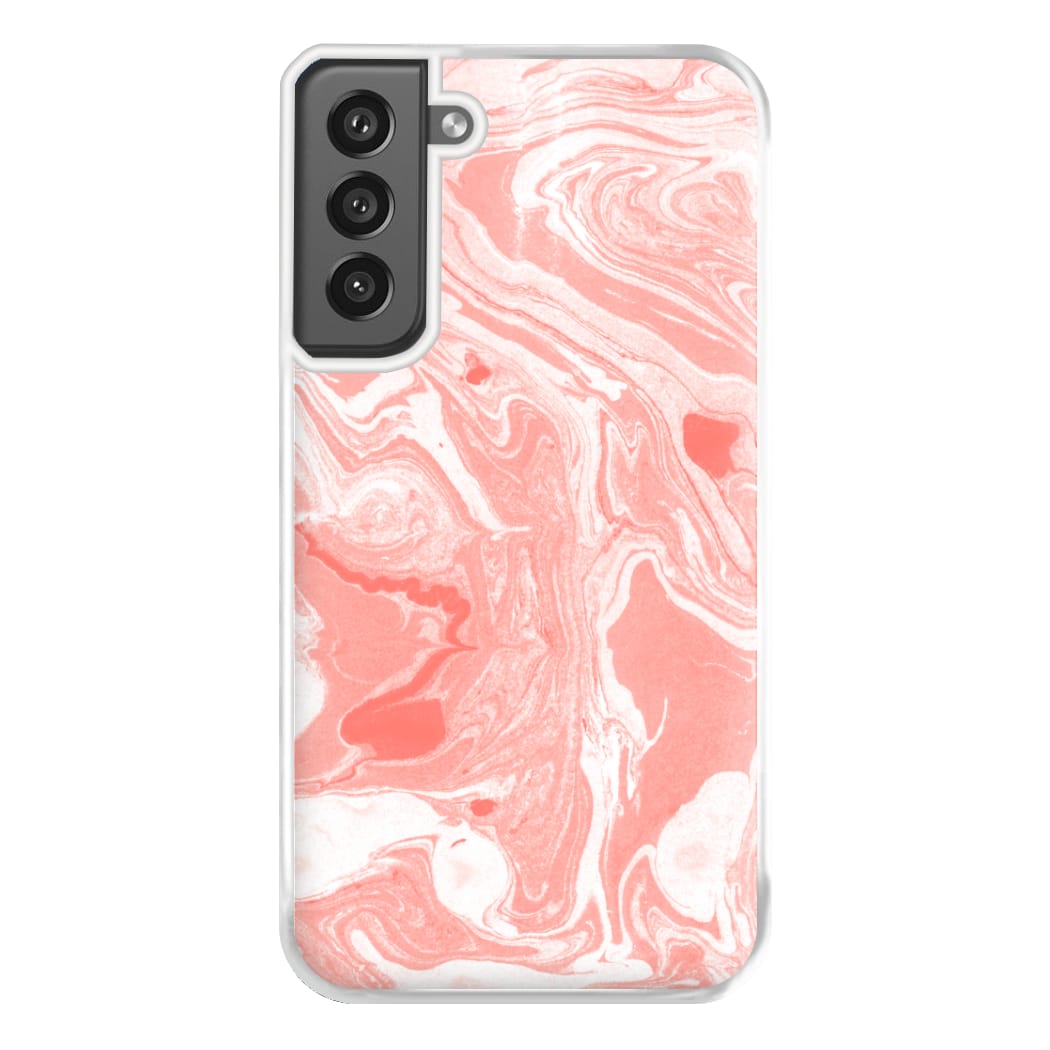 Pink Swirly Marble Phone Case for Galaxy S21FE