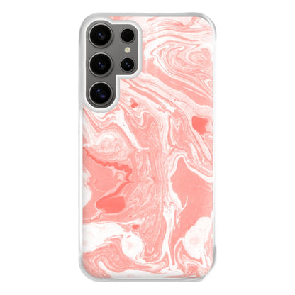 Pink Swirly Marble Phone Case for Galaxy S24 Ultra