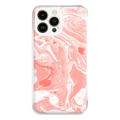 Pink Swirly Marble Phone Case for iPhone 14 Pro Max