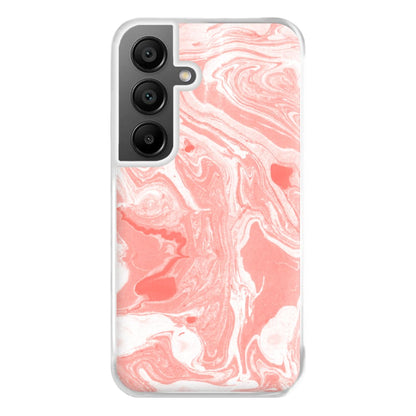 Pink Swirly Marble Phone Case for Galaxy A55