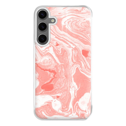 Pink Swirly Marble Phone Case for Galaxy S24FE