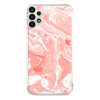 Pink Swirly Marble Phone Case for Galaxy A13