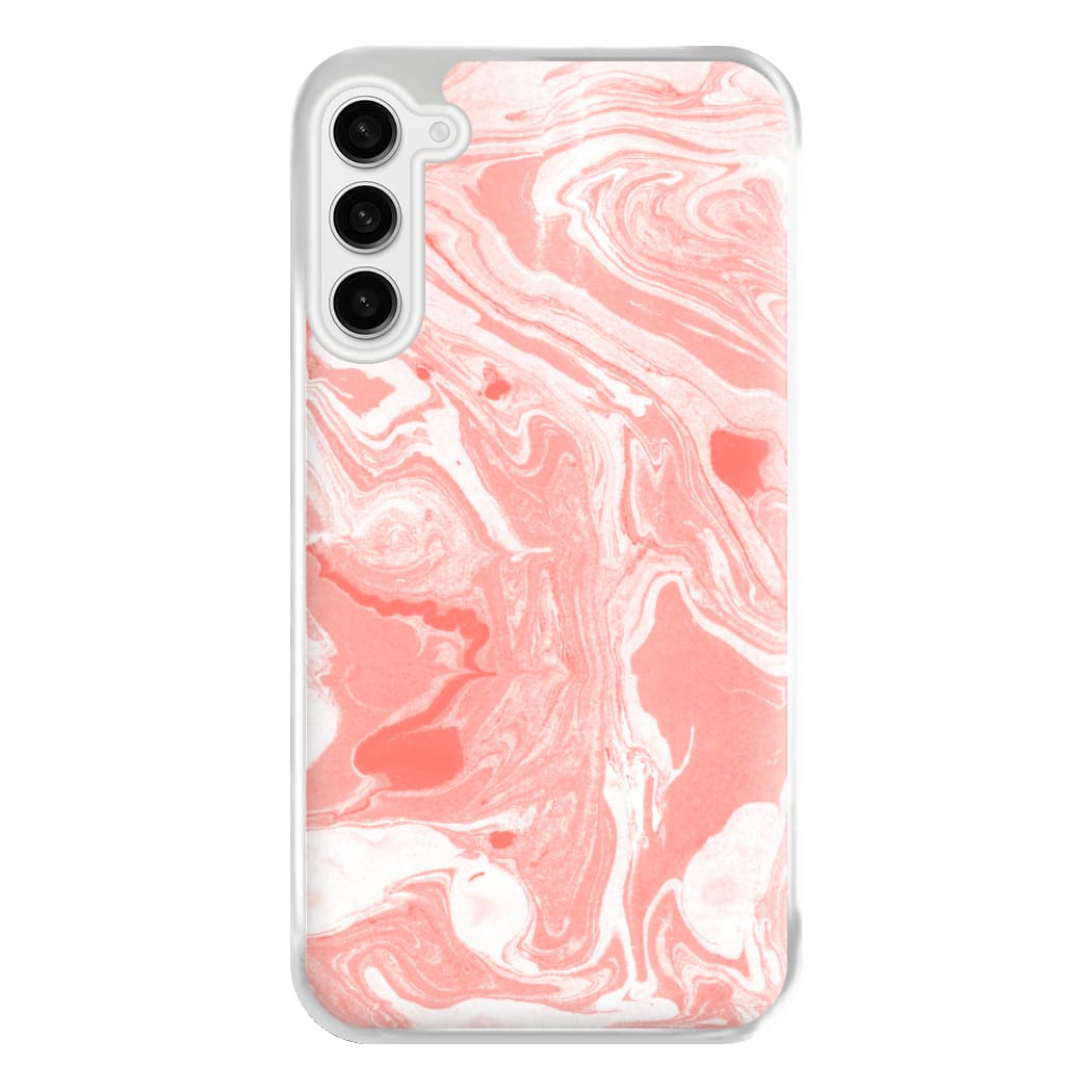 Pink Swirly Marble Phone Case for Galaxy S23FE