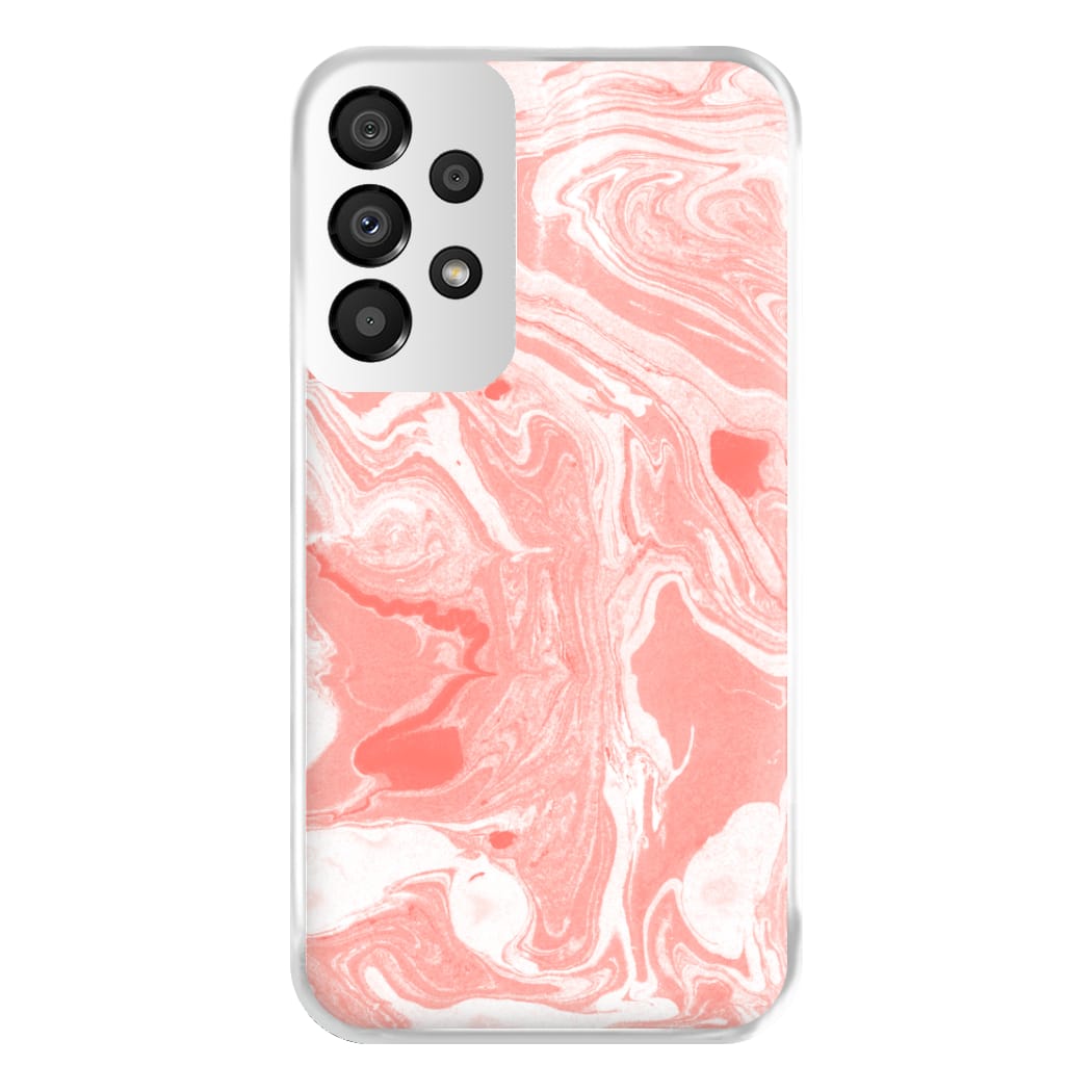 Pink Swirly Marble Phone Case for Galaxy A33