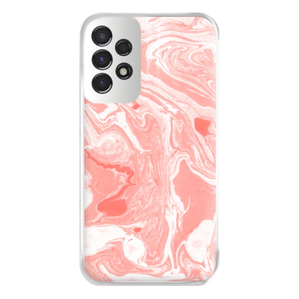 Pink Swirly Marble Phone Case for Galaxy A53