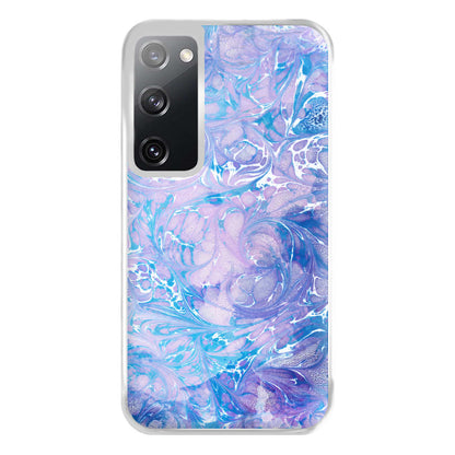 Sea Blue Swirly Marble Phone Case for Galaxy S20