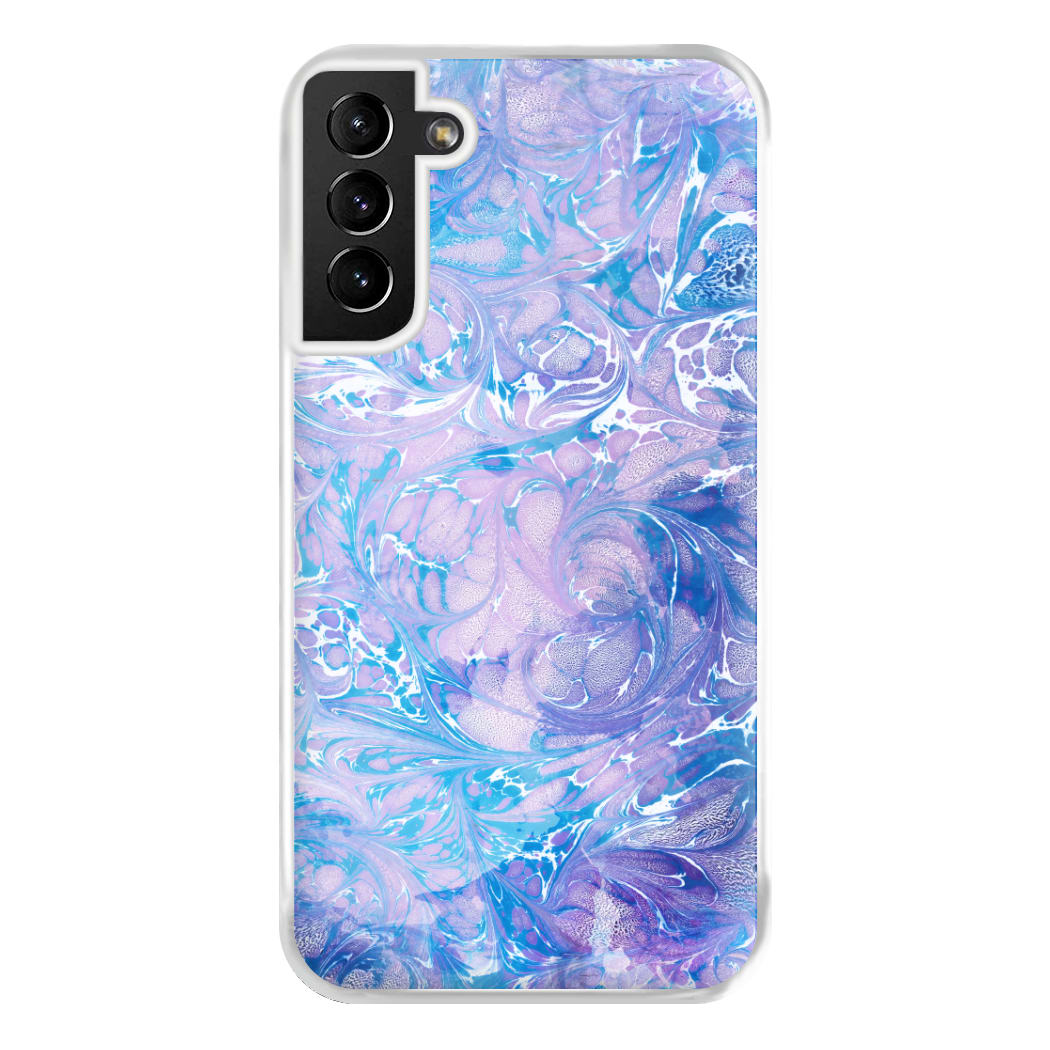 Sea Blue Swirly Marble Phone Case for Galaxy S21 Plus