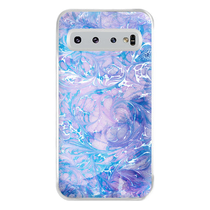 Sea Blue Swirly Marble Phone Case for Galaxy S10 Plus