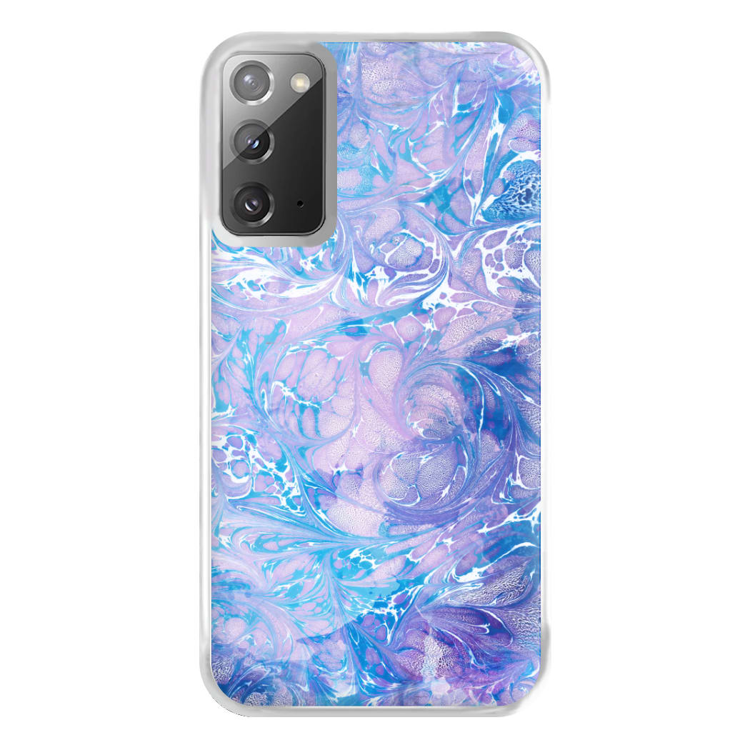 Sea Blue Swirly Marble Phone Case for Galaxy Note 20 Ultra