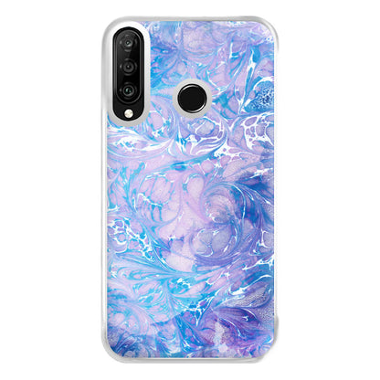 Sea Blue Swirly Marble Phone Case for Huawei P30 Lite