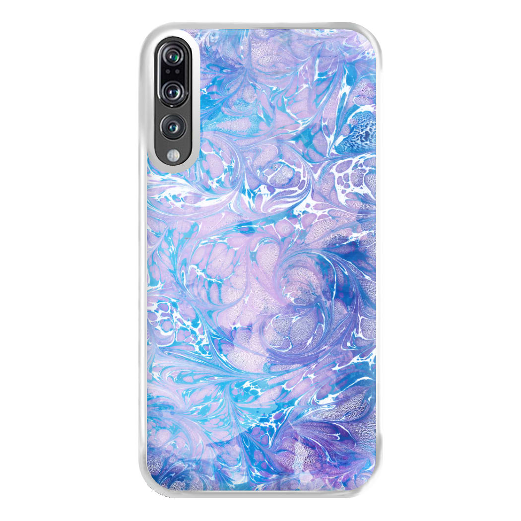 Sea Blue Swirly Marble Phone Case for Huawei P20 Pro